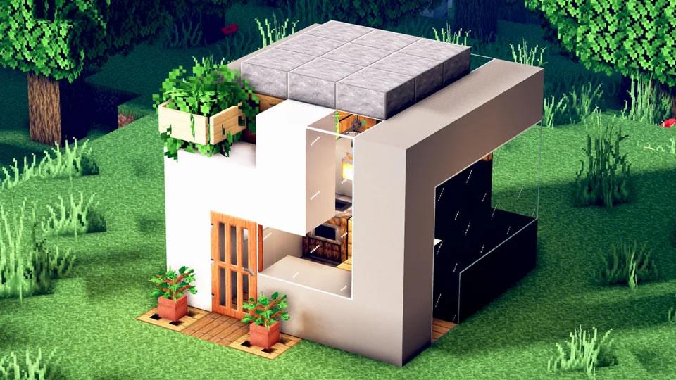 mc小型别墅设计图教程图片